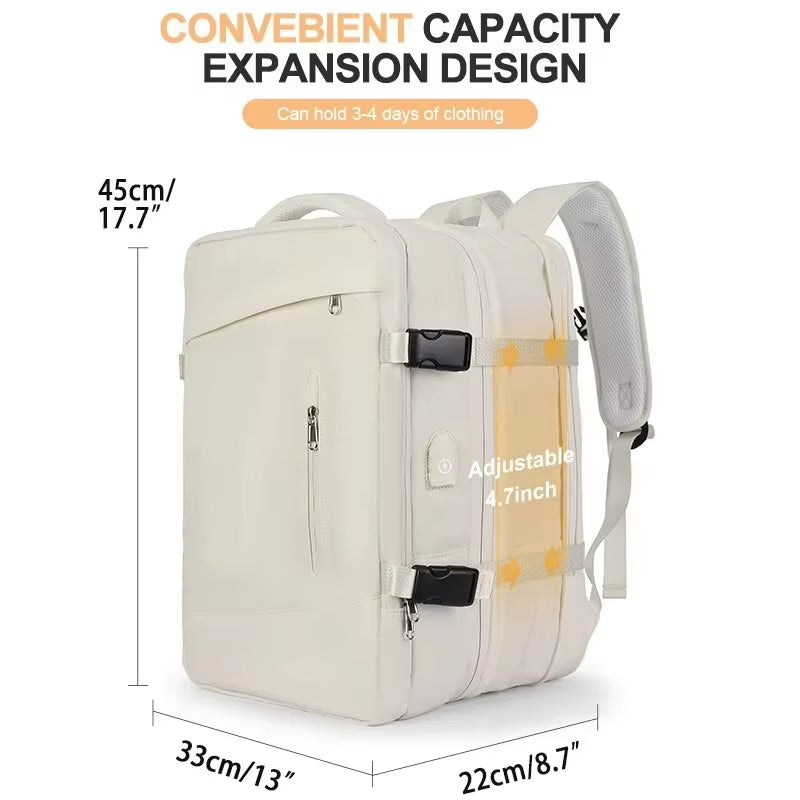 Travel Backpack Expandable Weekender Hiking Laptop Backpack with USB Port Large Waterproof 40L Men'S Backpack