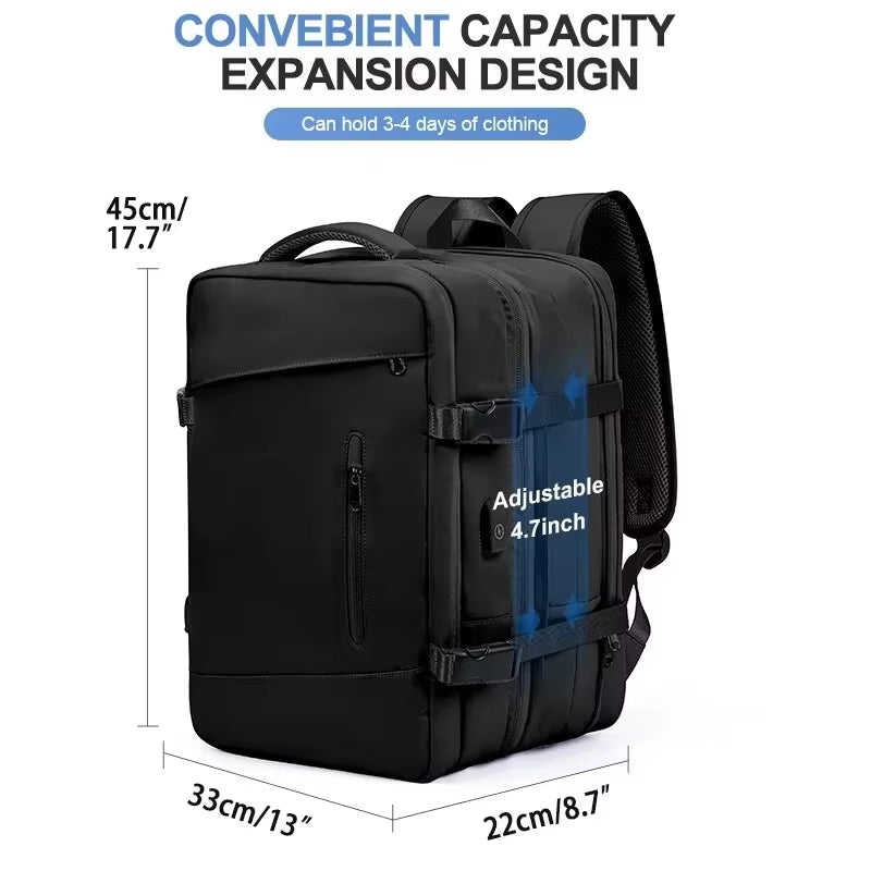 Travel Backpack Expandable Weekender Hiking Laptop Backpack with USB Port Large Waterproof 40L Men'S Backpack