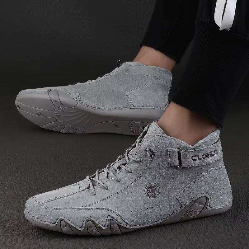 Men'S Genuine Leather Shoes Ankle Boots Men Sneakers Outdoor Light Lace-Up Casual Shoes Fashion Loafers Winter Warm Boots