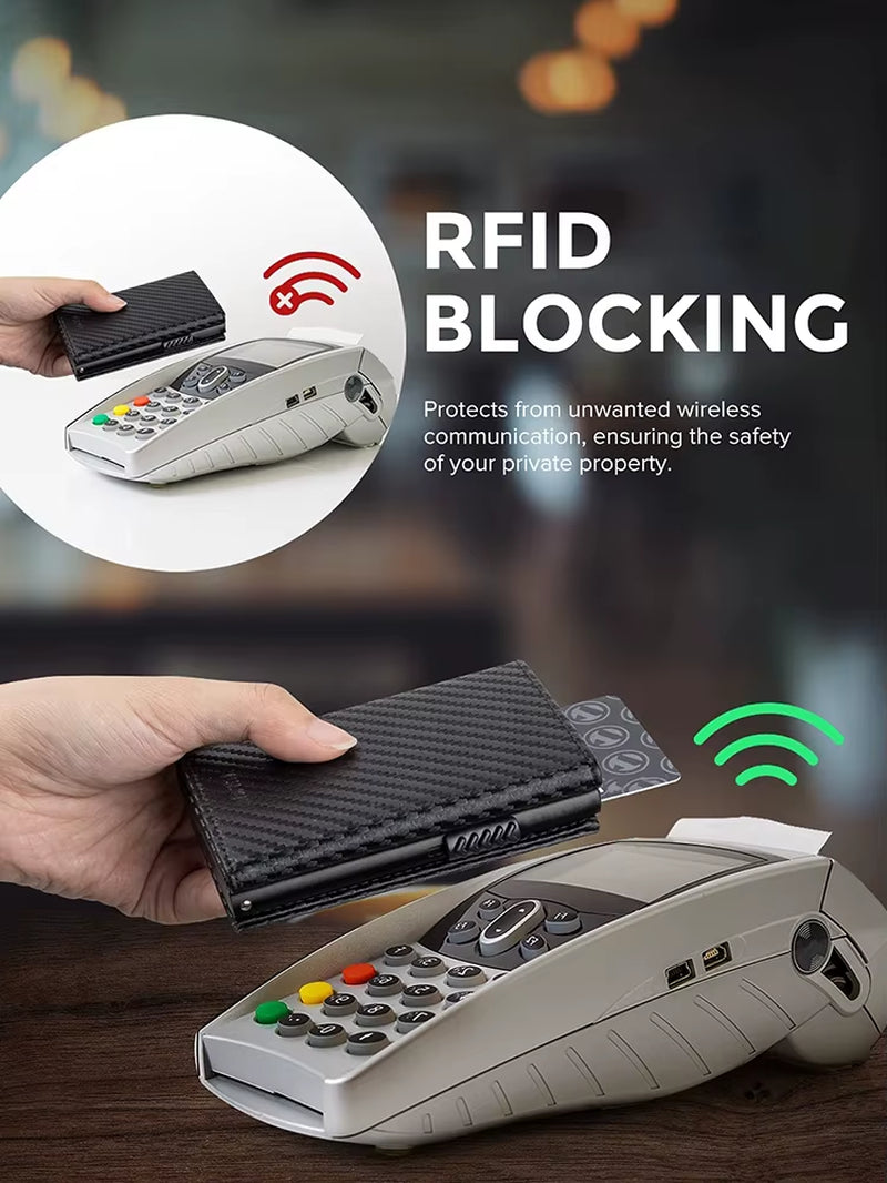 Credit Card Holder RFID Blocking Bifold Wallet Men'S Wallet with Coin Compartment and Banknote Compartment