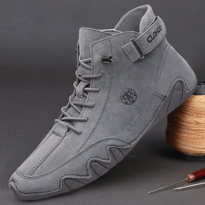 Men'S Genuine Leather Shoes Ankle Boots Men Sneakers Outdoor Light Lace-Up Casual Shoes Fashion Loafers Winter Warm Boots