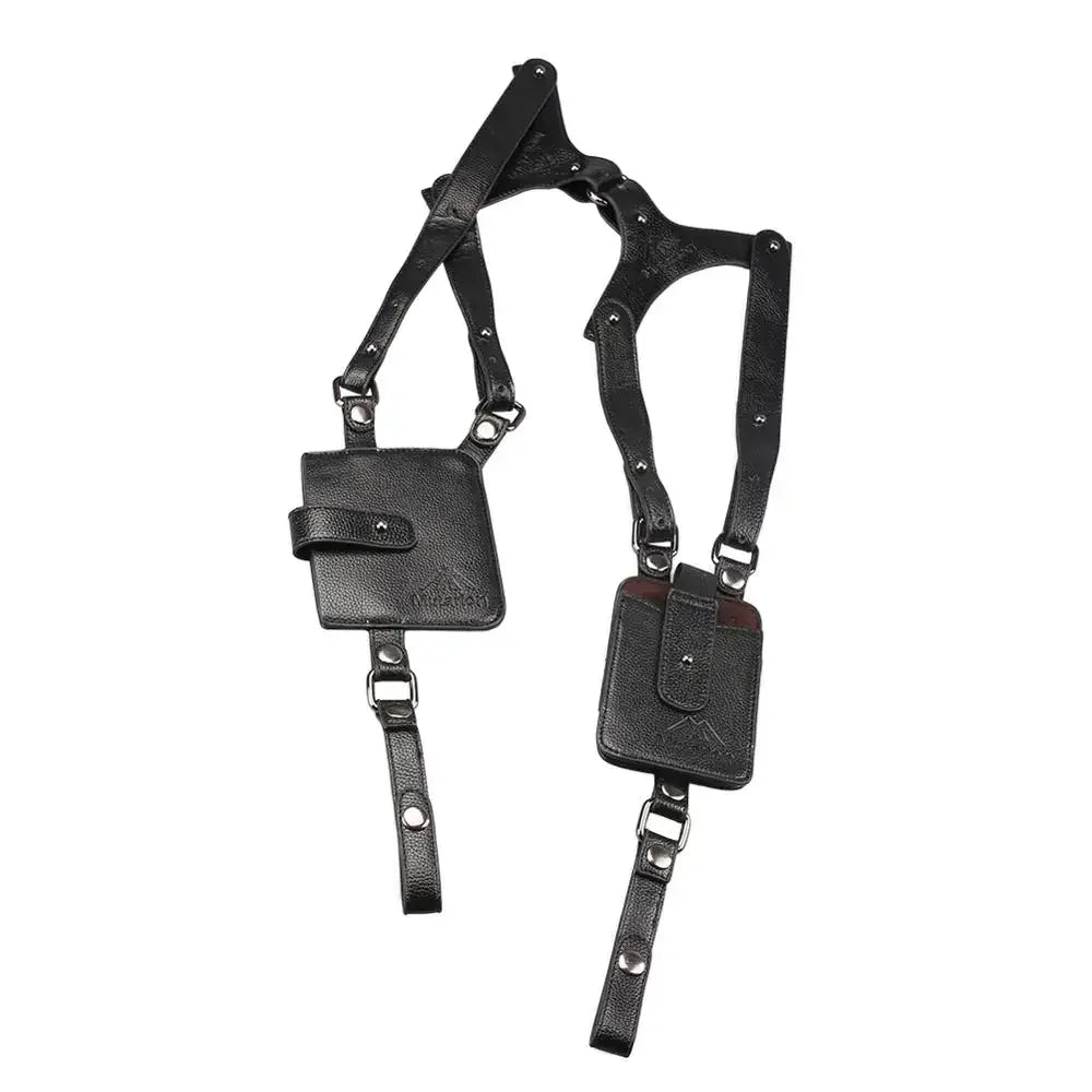 Man Leather Anti-Theft Safety Wallet Bag Travel Outdoor Hidden Underarm Holster Shoulder Phone Case Wallets Bags Black
