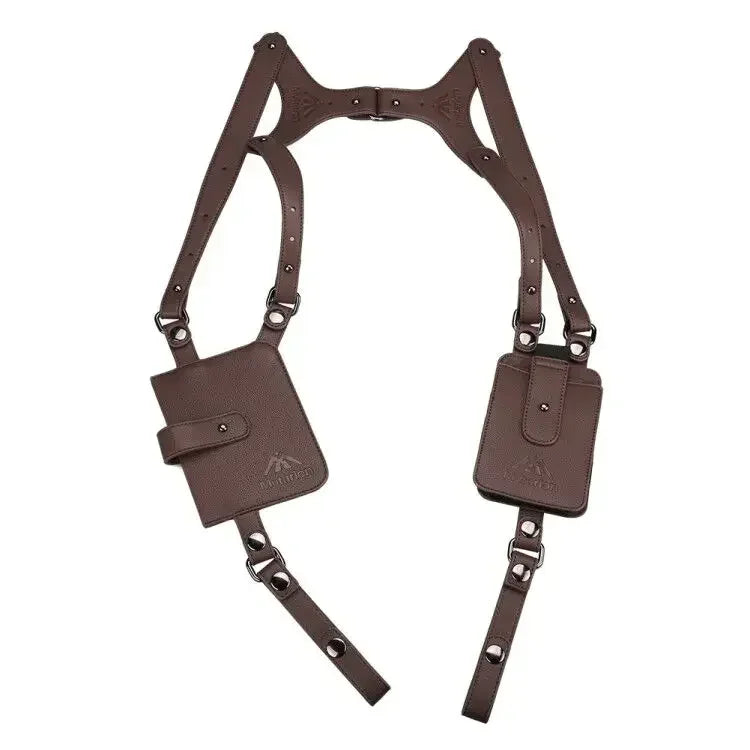 Man Leather Anti-Theft Safety Wallet Bag Travel Outdoor Hidden Underarm Holster Shoulder Phone Case Wallets Bags Black