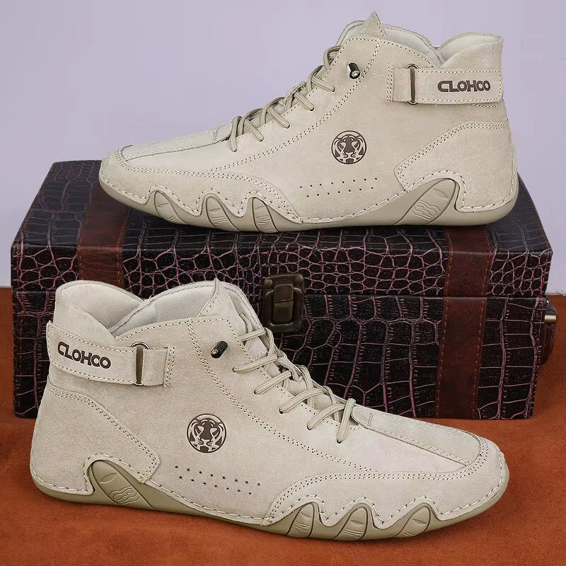 Men'S Genuine Leather Shoes Ankle Boots Men Sneakers Outdoor Light Lace-Up Casual Shoes Fashion Loafers Winter Warm Boots