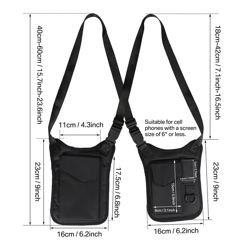 Underarm Bag Men Hidden Agent Molle Combat Shoulder Bag Multifunction Outdoor Travel Wallet Phone Key anti Theft Storage Bags