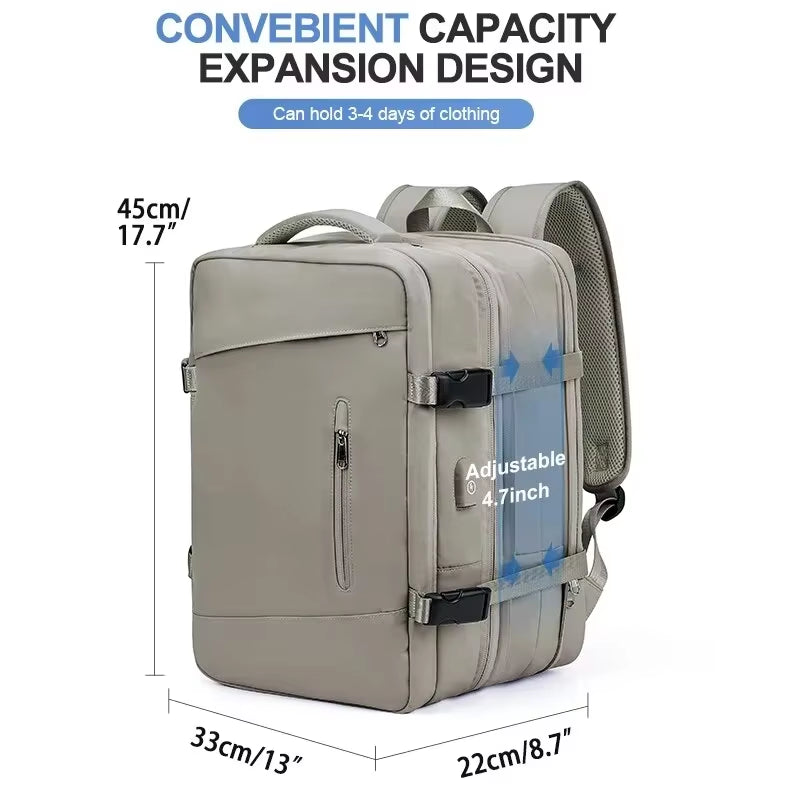 Travel Backpack Expandable Weekender Hiking Laptop Backpack with USB Port Large Waterproof 40L Men'S Backpack