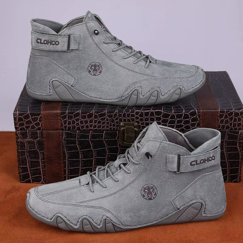 Men'S Genuine Leather Shoes Ankle Boots Men Sneakers Outdoor Light Lace-Up Casual Shoes Fashion Loafers Winter Warm Boots