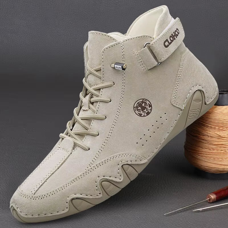 Men'S Genuine Leather Shoes Ankle Boots Men Sneakers Outdoor Light Lace-Up Casual Shoes Fashion Loafers Winter Warm Boots